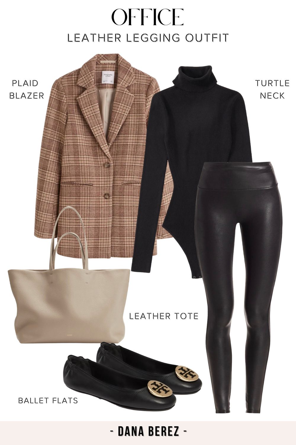 Leather Leggings Outfit for Work