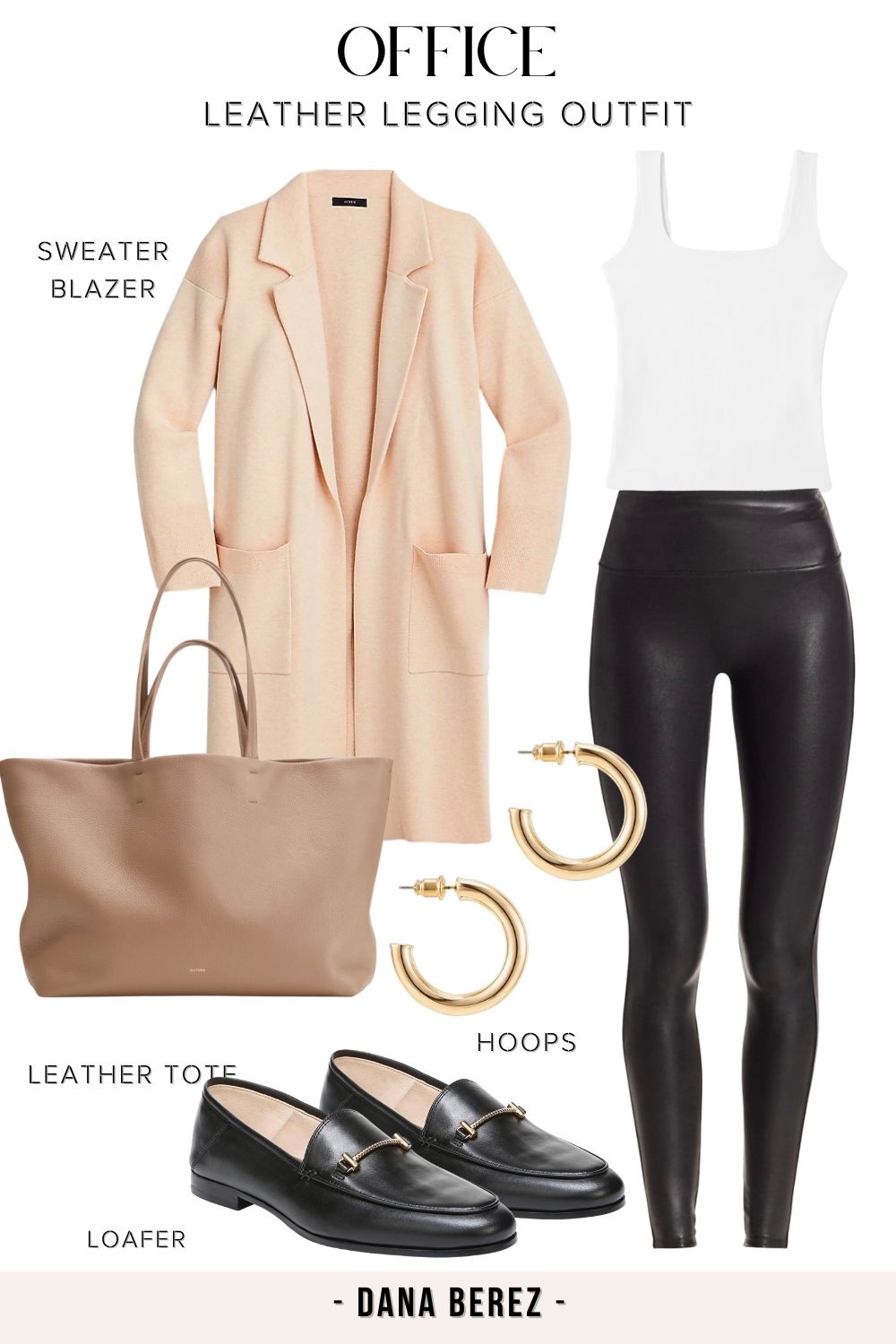 Leather Leggings Outfit for Work