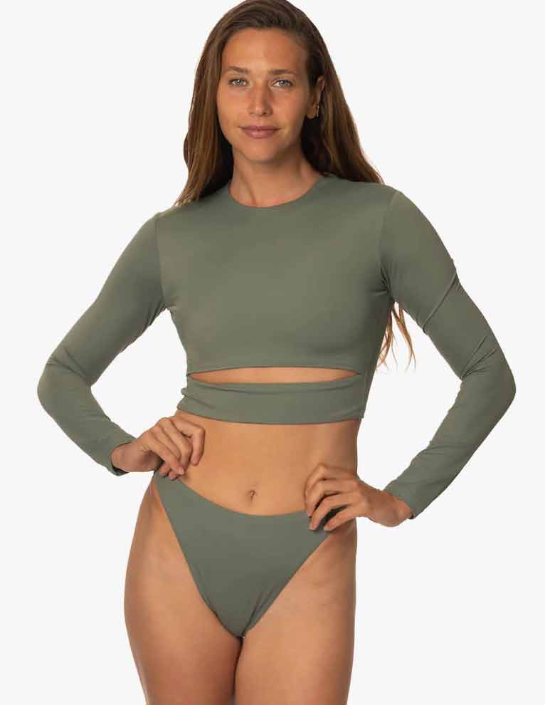 long sleeve two piece swimsuit