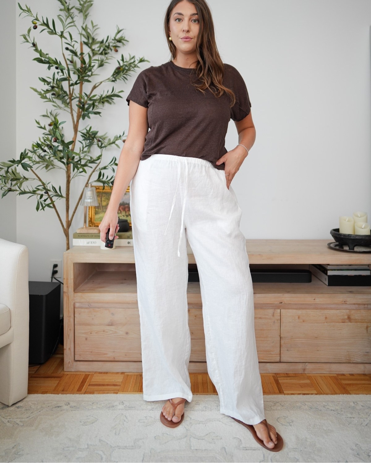 white linen dress pants for women Sadhu French Linen Pants White (M)