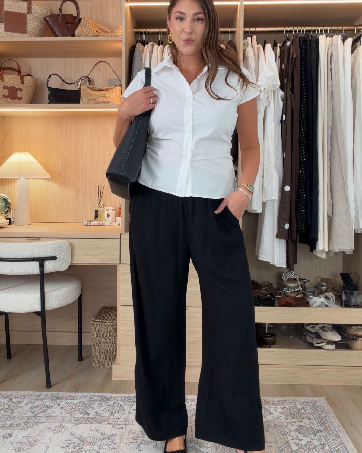 chic black and white office outfit amazon