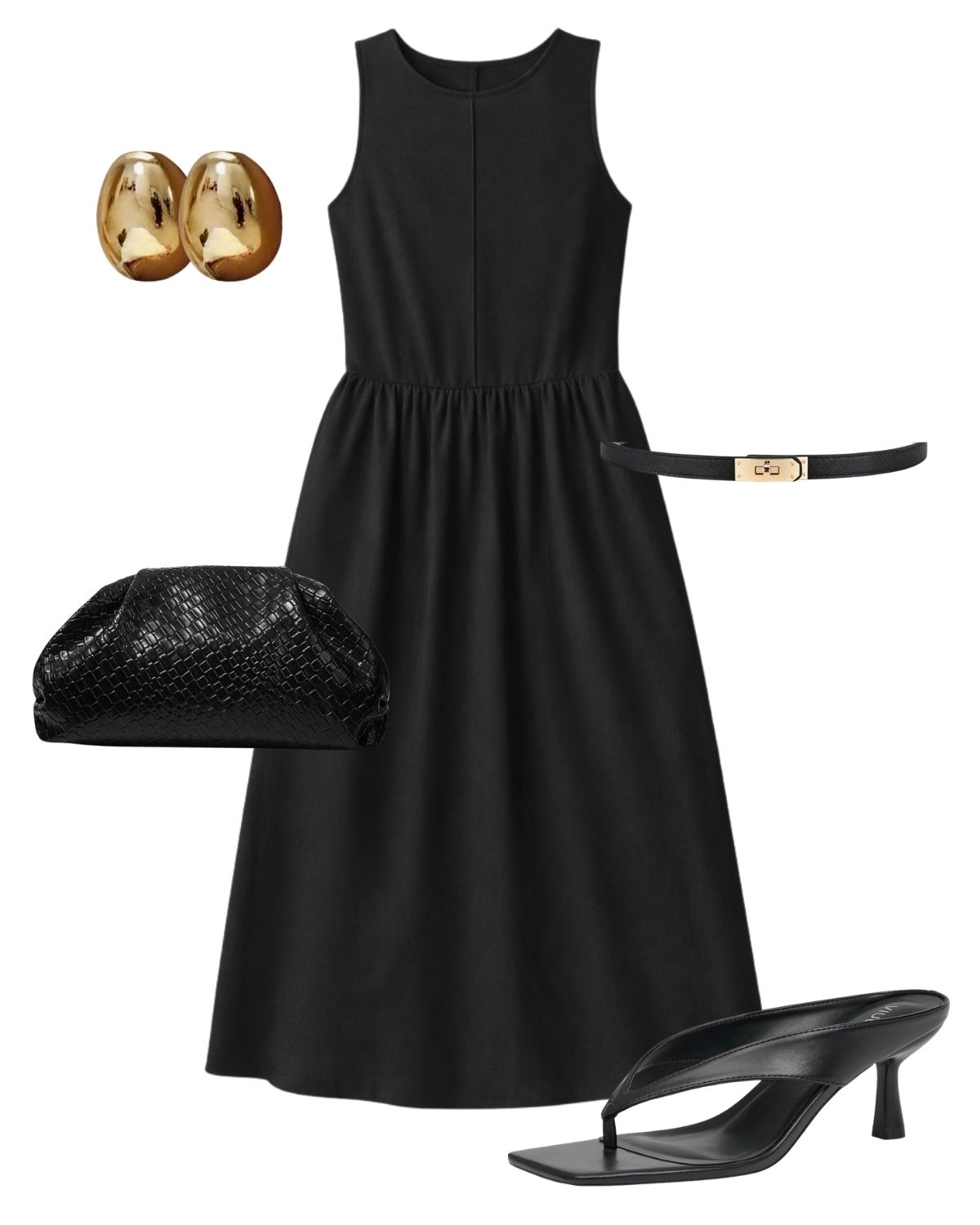 black midi dress amazon polished outfit styling