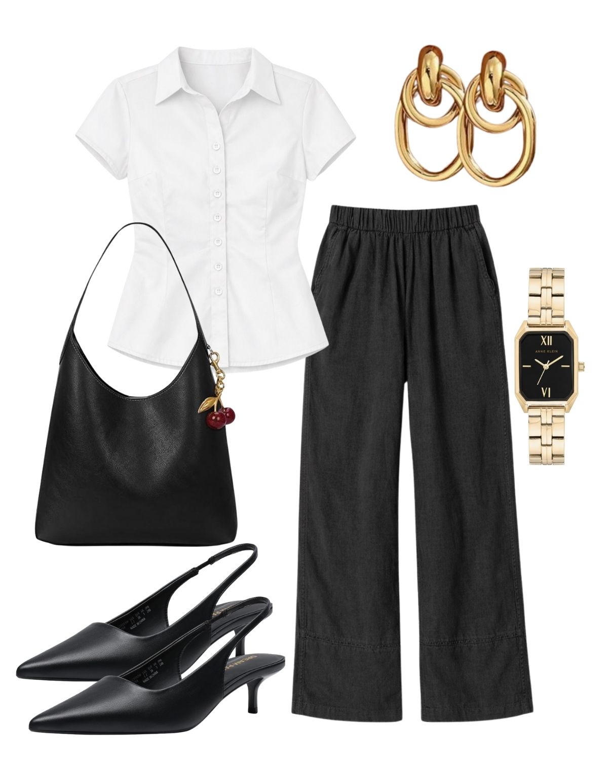 black and white office outfit amazon wide leg pants