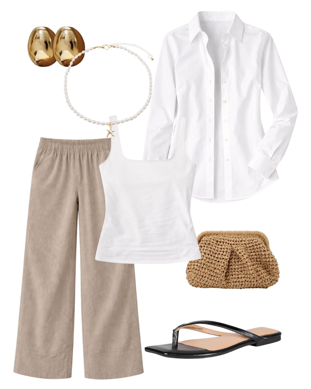 european linen outfit amazon wide leg pants