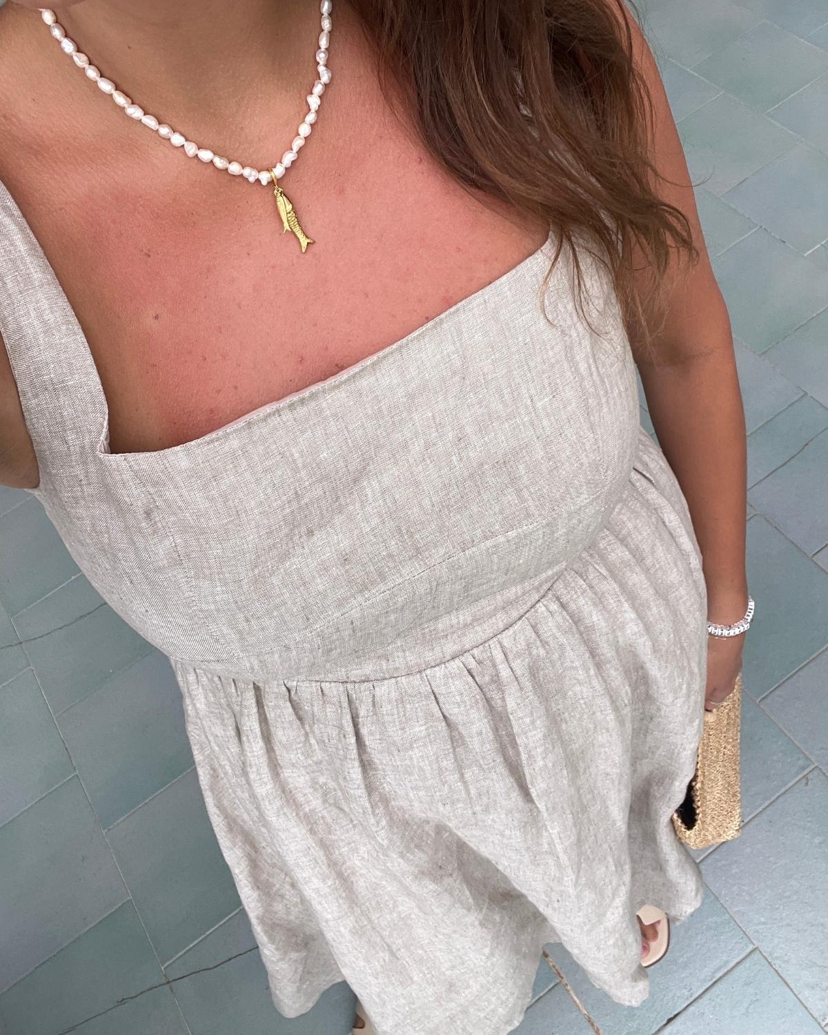 Linen midi dress outfit