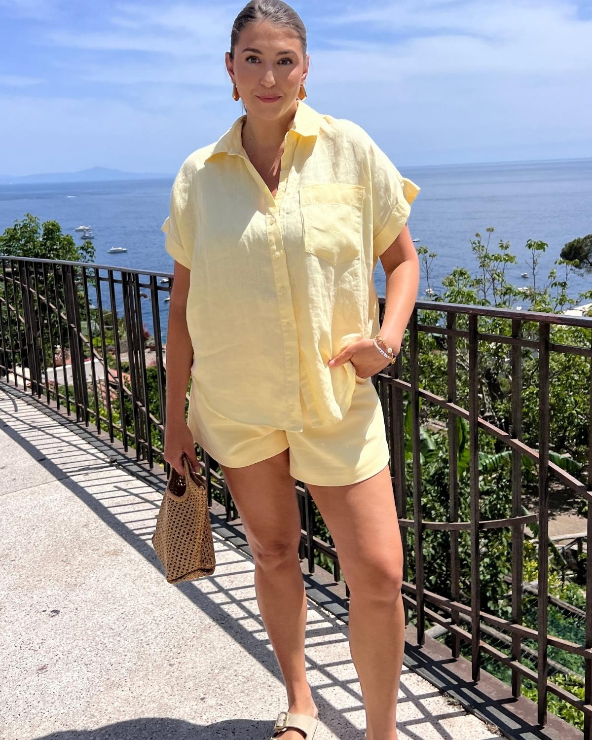 Yellow linen set Positano