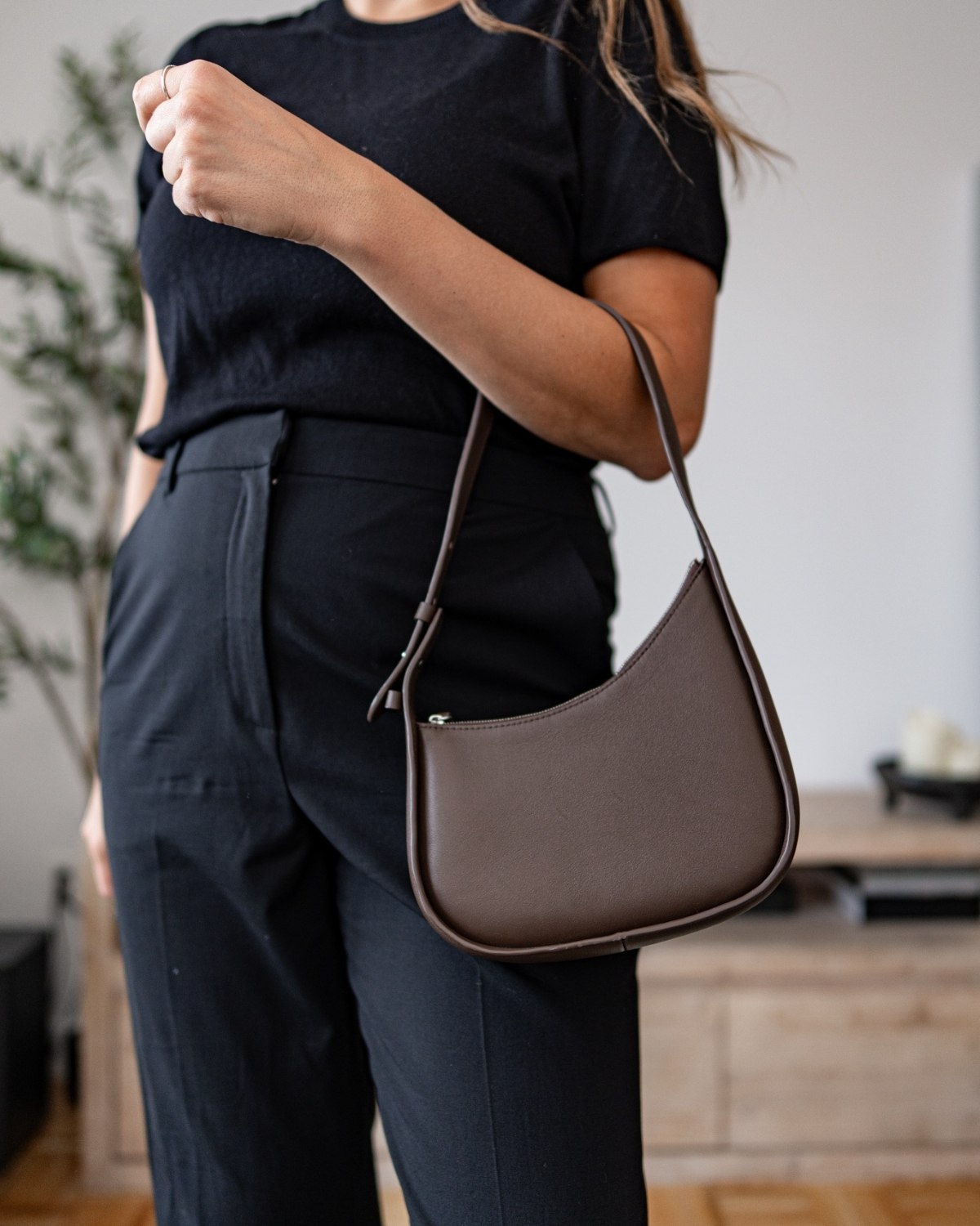 Quince Italian Leather Asymmetrical Mini Shoulder Bag