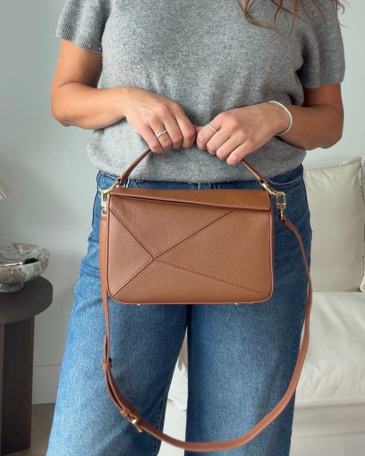 Quince Italian leather patchwork crossbody