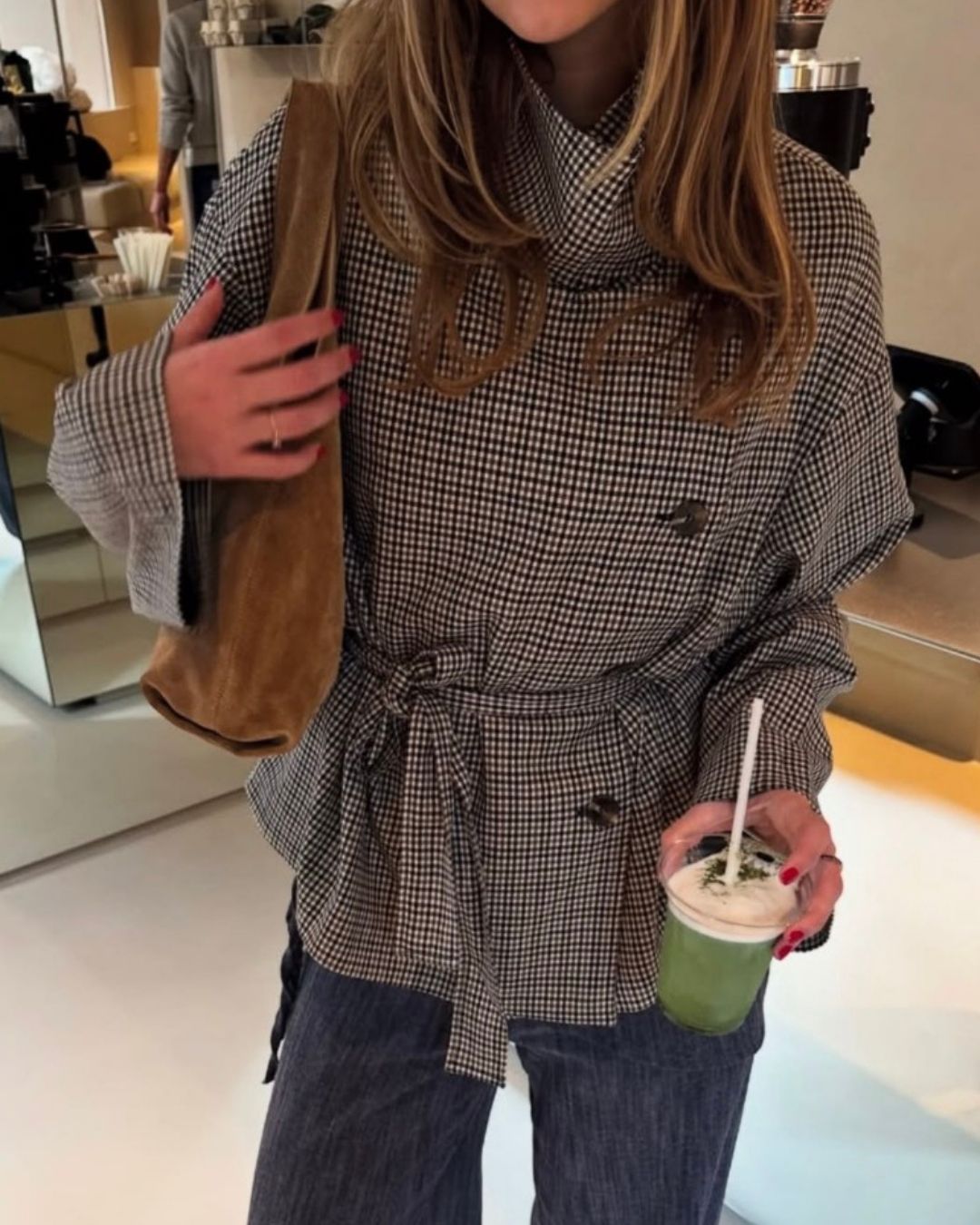 Cropped jacket styled for fall