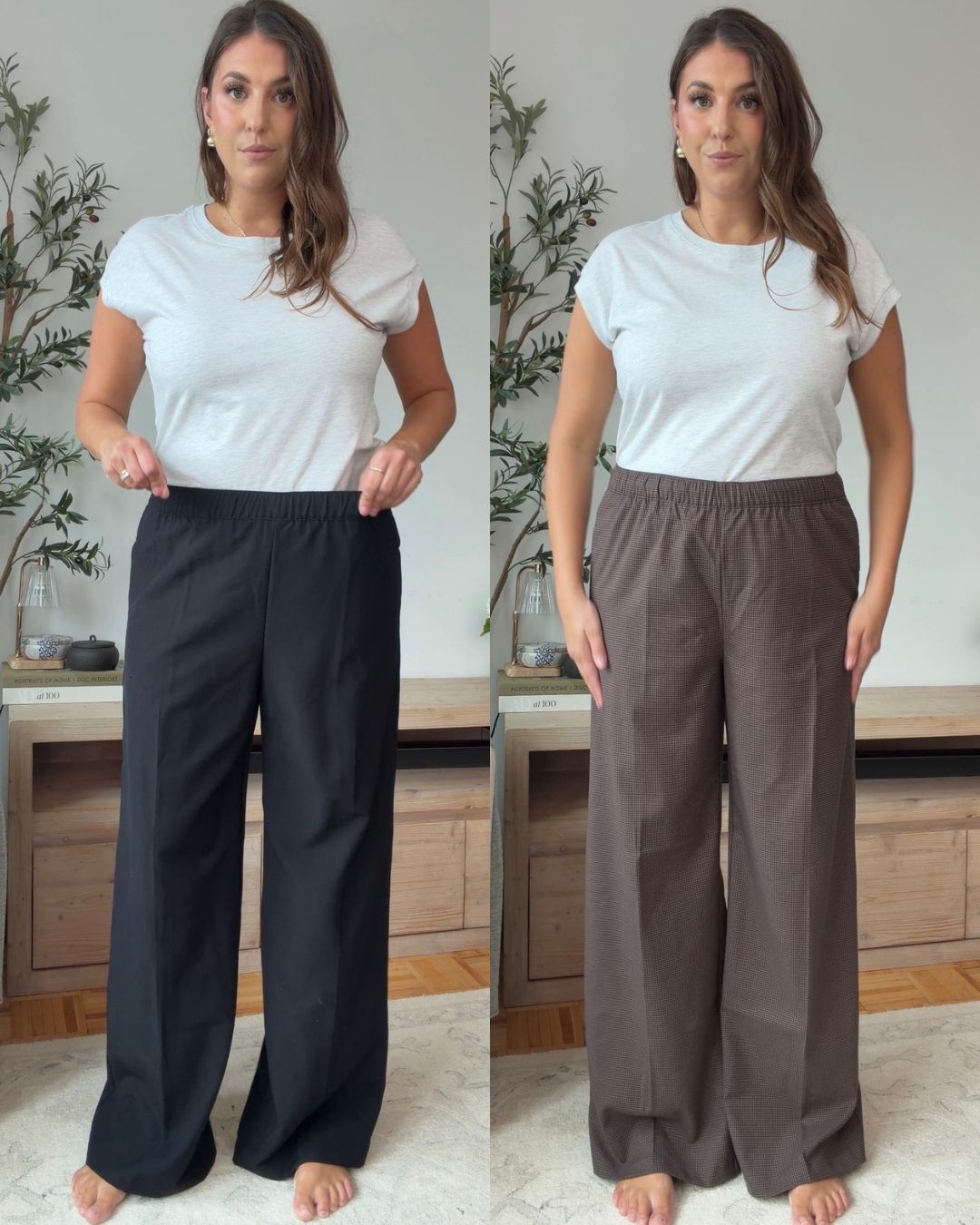 high-rise wide-leg trousers
