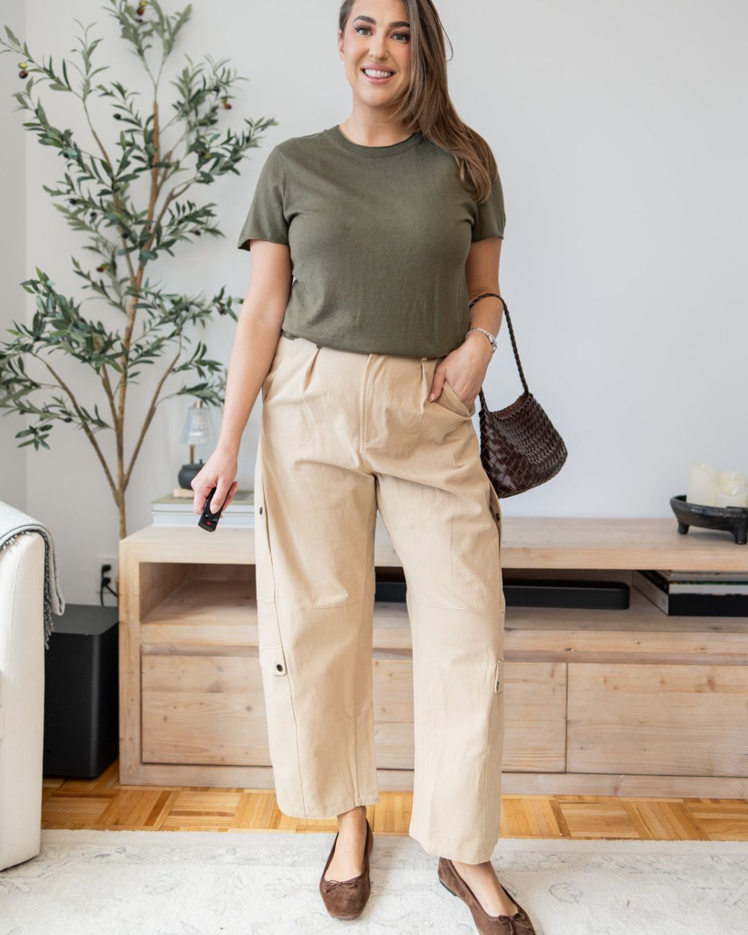 100% cotton cargo pants from Amazon styled for fall