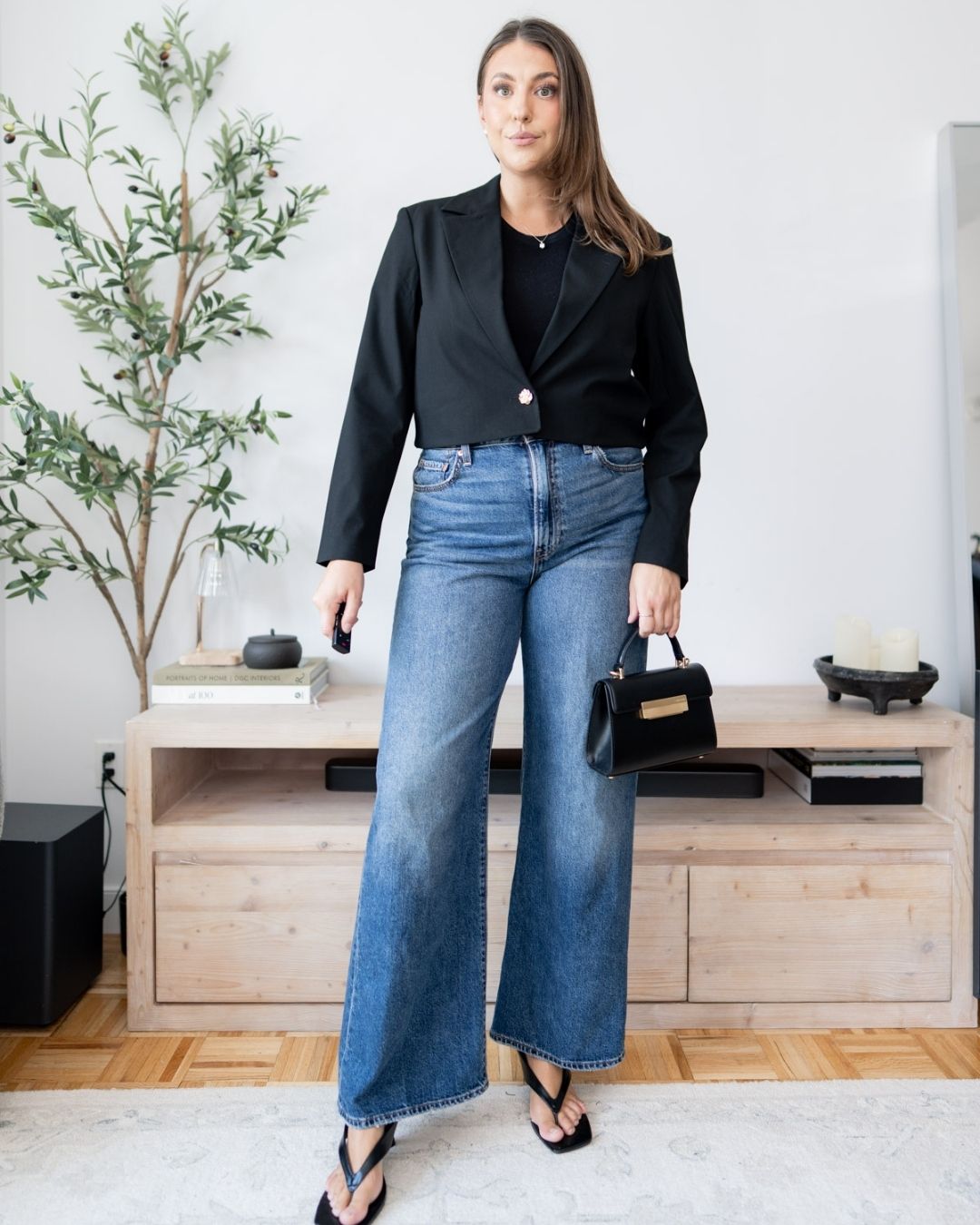 Black cropped blazer