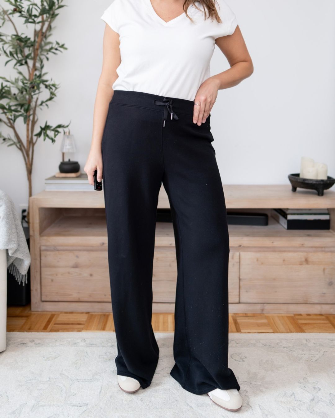 Black Spanx Air Essentials Wide Leg Pants